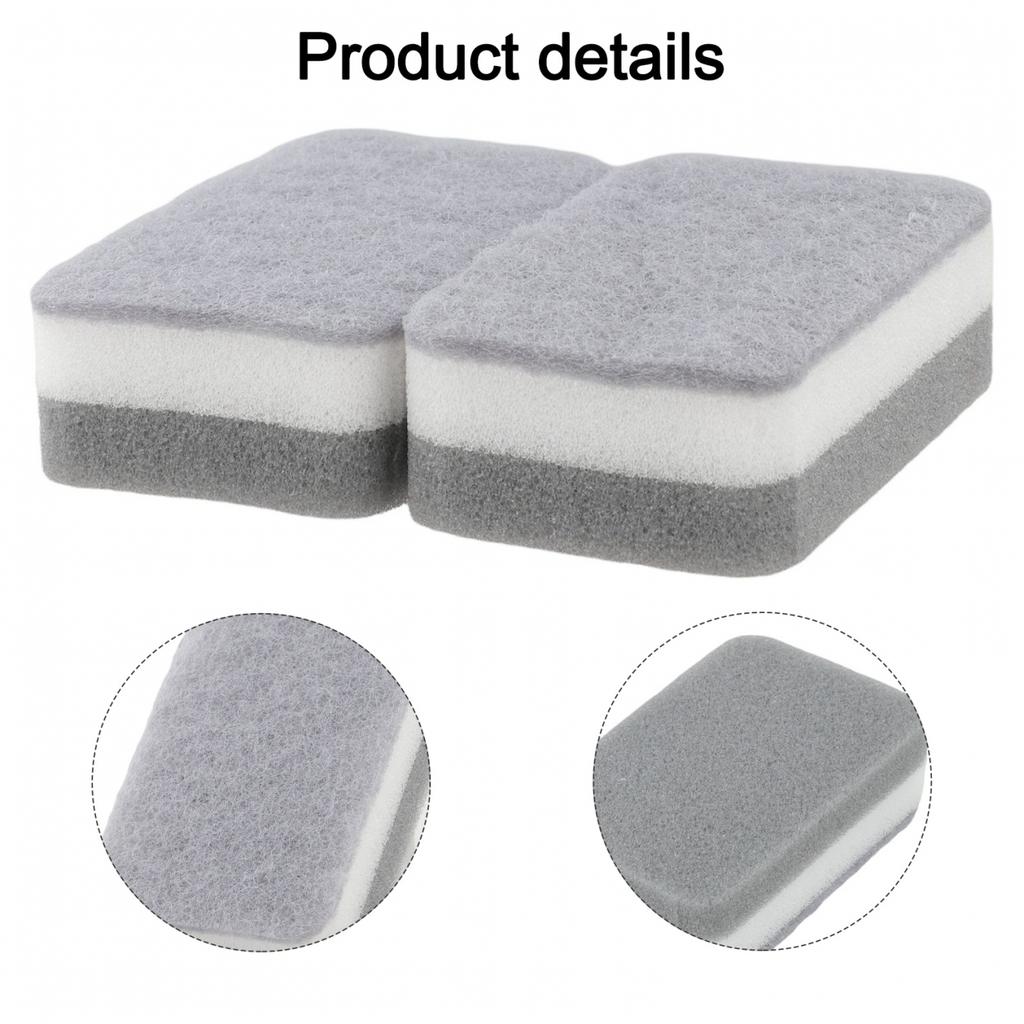 High Density Sponge 11 7 3 5cm Grey White for Easy For Kitchen Cleaning