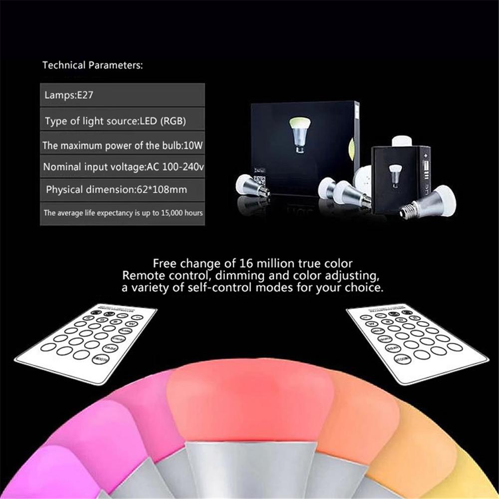 Key Led Smart Rbt Buy 24 Key Infrared Remote Control RGB LED Smart Bulb 10W E27 High ...