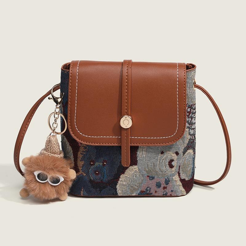 

Свежая и милая одноплечевая сумка-ведро, модная и простая цветная сумка через плечо с клапаном, маленькая квадратная сумка