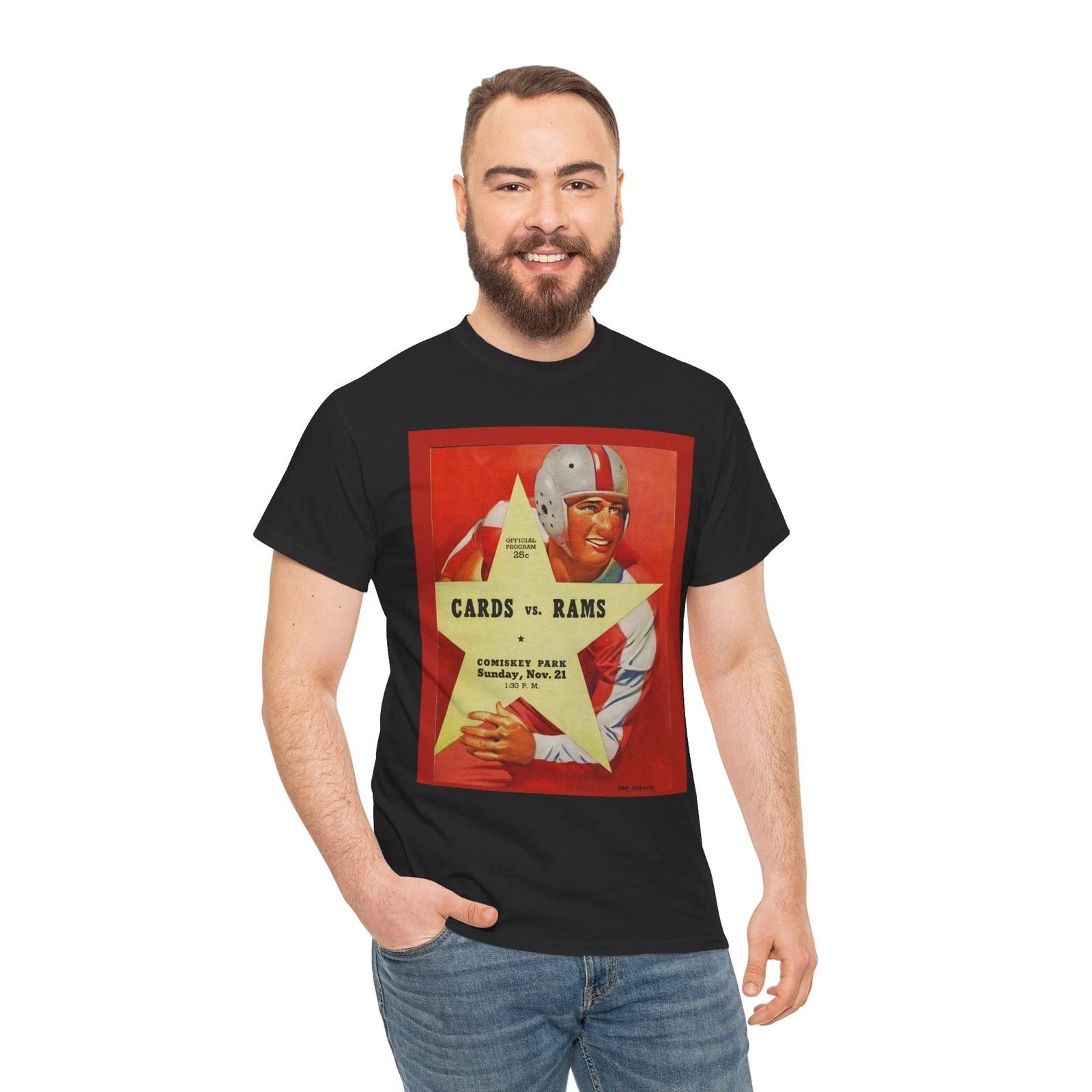 Rams Vs Cardinals Official Program 1950s Football T-Shirt Sports art S