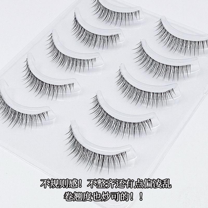 Lashie - Set of 5 Pairs: Natural Clear Band False Eyelashes