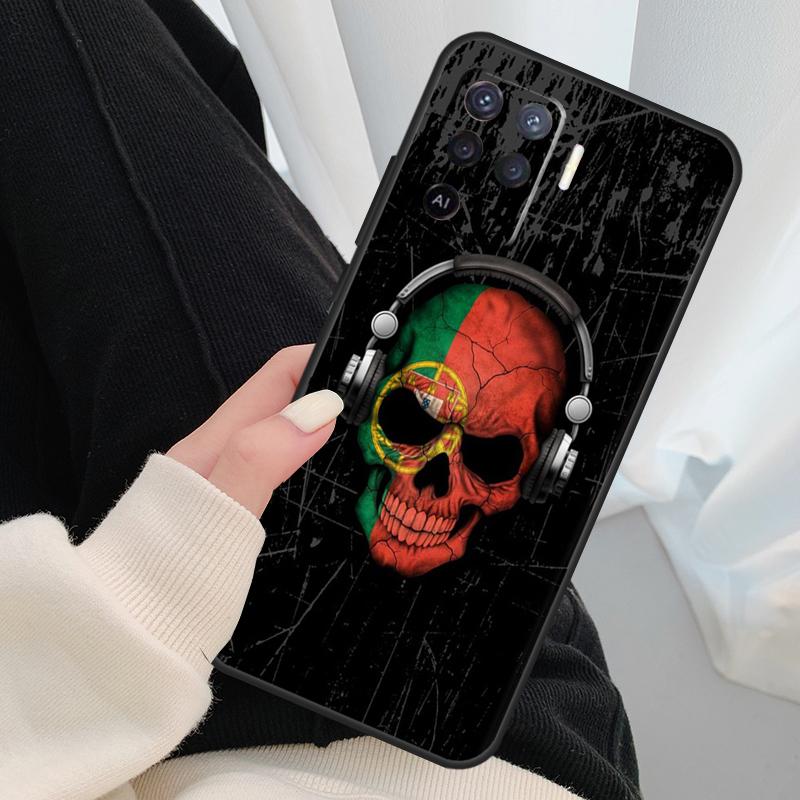 Portugal Flag Case For Oppo A18 A38 A58 A78 A98 A80 A60 A40 A96 A76 A16 A94 A74 A54 A15 A17 A57 A77 A5 Pro