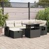 VidaXL Garden Lounge Set 7 Pcs with Cushions Black Braided Resin 3327856