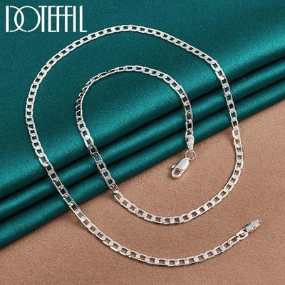 16/18/20/22/24/26/28/30 Inch Side Necklace 925 Sterling Silver Wedding Fashion Jewelry