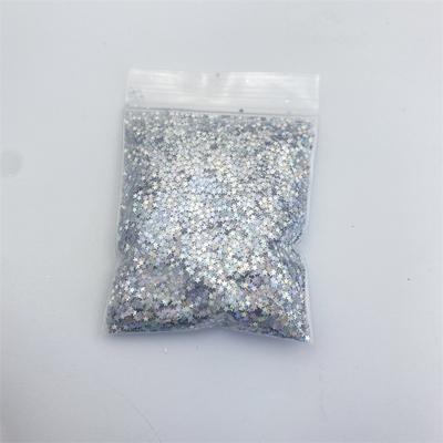 Glitzer-Pailletten, 1 Stück, 10 g Beutel, verpackt, 1 mm Stern, holografischer silberner Laser, silberne Farbe, sternförmiger Glitzer