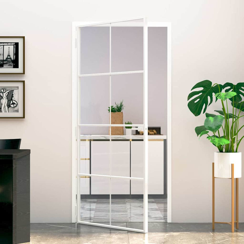 Interior Door  93x201.5 Cm Tempered Glass Thin Aluminum