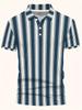 Printed Design – Not Textured Men's Fashion Striped Short-Sleeve Casual Shirt
