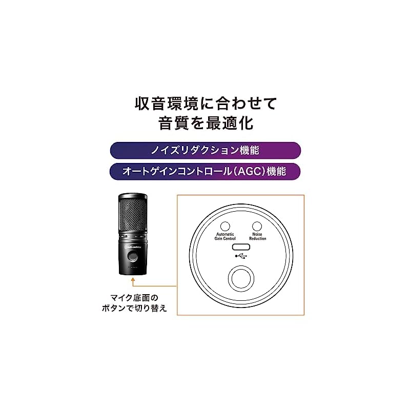 Audio-Technica AT2020USB-XP Condenser Microphone with Noise Reduction and Auto Gain Control - Gaming/Streaming USB Microphone for