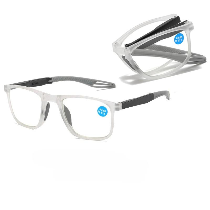 Fashionable Square Frame Portable Folding Presbyopia Glasses Hd Blue Light Blocking Business Reading Glasses With Plus Diopters