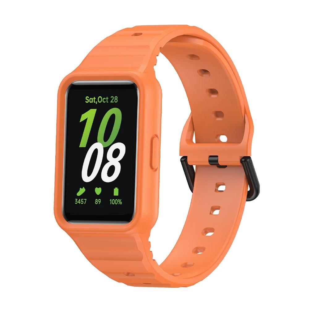 Bracelet+Boîtier en Silicone pour Montre Connectée Samsung Galaxy Fit 3 Coque de Protection de Rechange Couvercle pour Samsung Galaxy Fit3 Accessoires de Bracelet