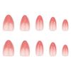 Blush Gradient French Manicure: Reusable Short Pointed False Nails