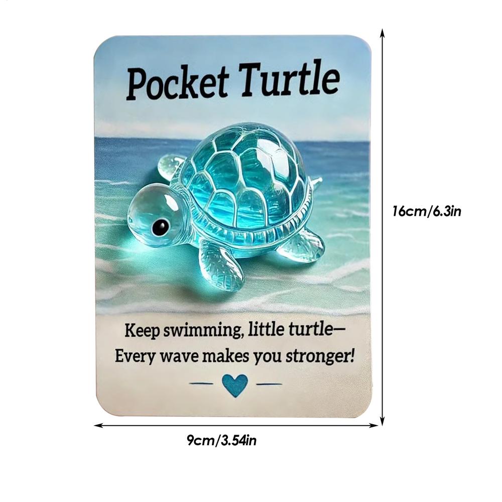 Pocket Hug Card Pocket Hug Turtle Animal Inspirational Greeting Toys Keepsake Companion for Birthday Thanksgiving Toddler