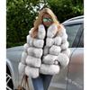 Winter thickened loose commuter solid color rabbit fur jacket coat temperament comfortable casual style