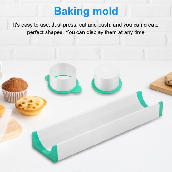 Circle Cake Pop Mold Set with 9 Inch Tray Easy Press Cut Baking Cutter Molds Cake Decorating Kit for Home Baking Birthday Parties Wedding
