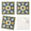 Pack of Vinyl Tiles with Pattern for Living Room Self-Adhesive Floral Pattern In Symmetry 20x20x20 Cm