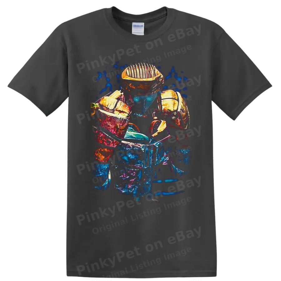 Atom Roboter Boxen T-Shirt Neon Metallisch Kämpfer Grafik Film Fan Tee Geschenk Kunst