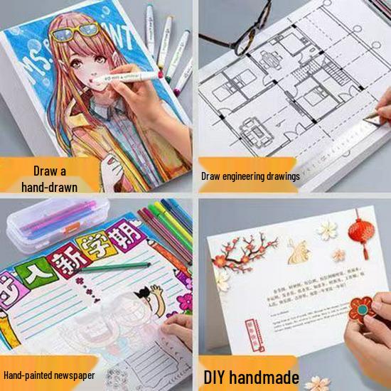 Extra Thick Art Paper: Gouache, Watercolor, Marker, and Drawing Paper for Students & Children - A4, 8K, 4K, 16K Sizes