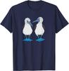 T-shirt Disegno Uccelli Marini Booby Piedi Blu