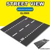 Street Scene 25x25CM Road Baseplate with Small Pegs - Single-Sided Race Track, Straight & Curved