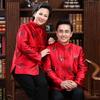Men and Women Couples Spring and Autumn Comfortable Dresses, Chinese Style Retro Middle-aged and Elderly Long-sleeved Shirts