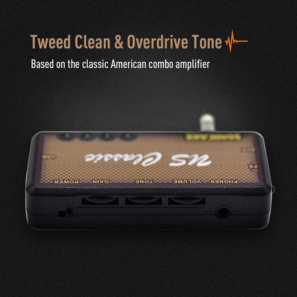 SONICAKE Mini Guitar Headphone Amplifier Overdrive Reverb US Classic &