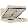 Enjoy Restful Nights with This Ottoman Bed with Mattress and LEDs In Cream Color 160x200 Cm Fabric