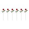 Practical Set of 6 Lifelikes Soft Flocking Fabric Roses Portable for Florals Arrangements and Special Gifts Daily Use