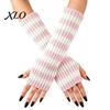 Striped Wrist Warmers Knitted Arm for Women, Fingerless Sleeves, Soft Thermal Sleeves Cold Weather Autumn Winter, Fashion Accessories Girls