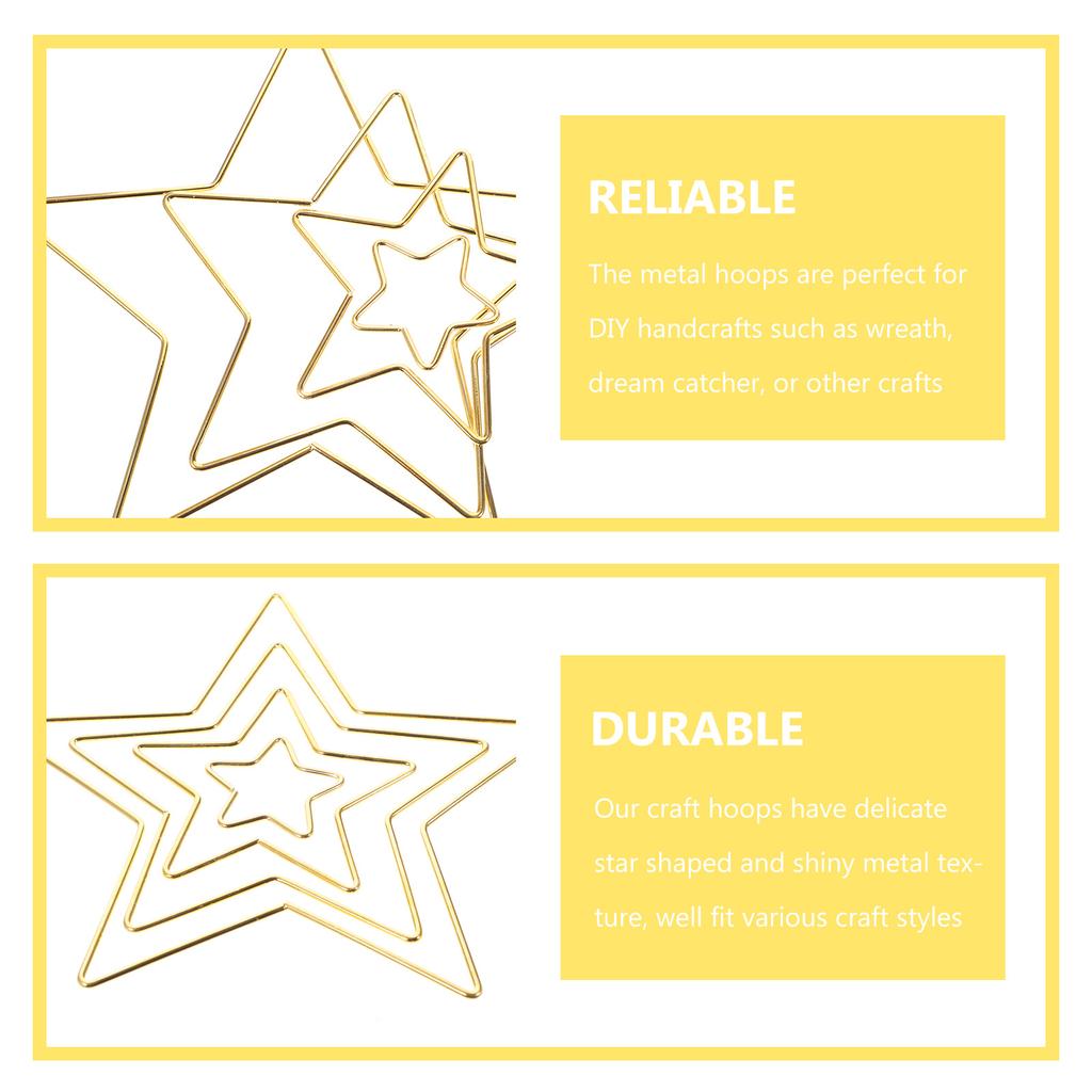12 Stück Girlande Pentagramm Eisenkreis Metallreifen für Basteln DIY Kranzringe Zubehör Traumfängerförmig