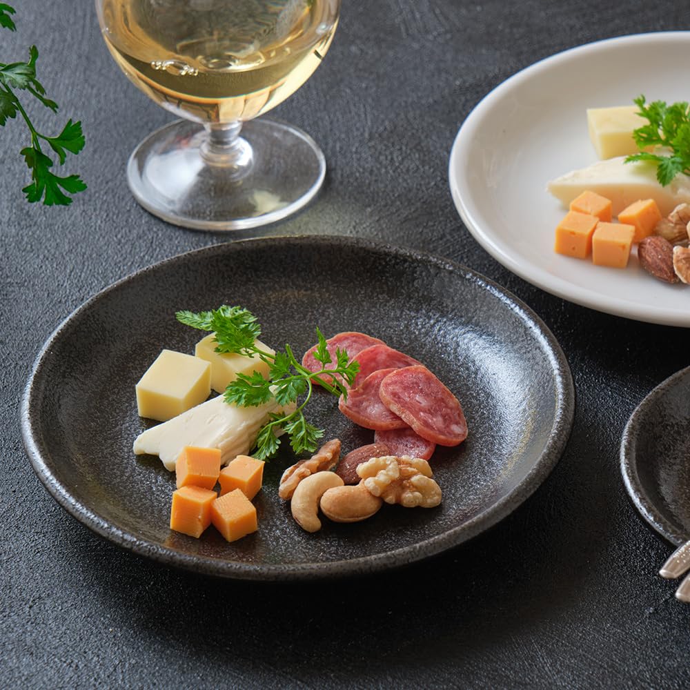 Offizielles YAMATSU STANDARD [Eurasia 17cm Beilagenteller, 5er-Set] Kleine Teller, Beilagen, Snackteller, Spülmaschinen- und Mikrowellengeeignet, Keramik, L