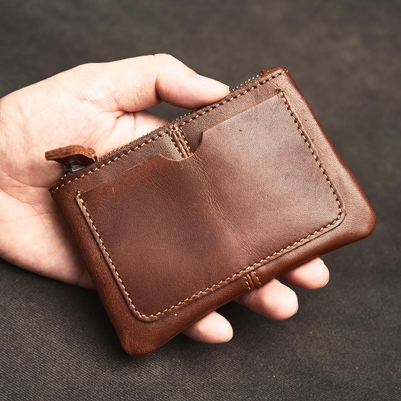

Genuine Leather Coin Purse for Men Women Mini Zipper Wallet Small Money Pocket Bag Female Money Wallets Men Card Holder