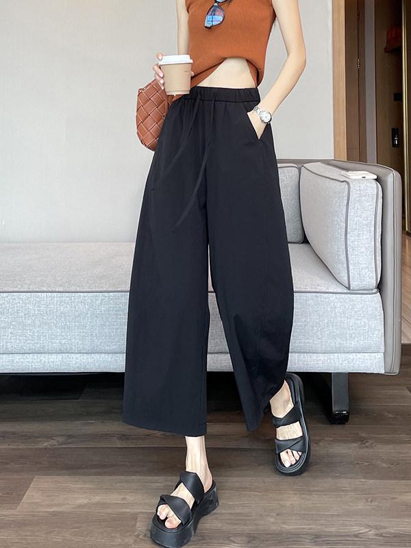 Women's Ice Silk Quick-Dry Sports and Casual Pants - Summer Thin, Petite & Narrow 8-Point To 9-Point Wide-Leg Styles
