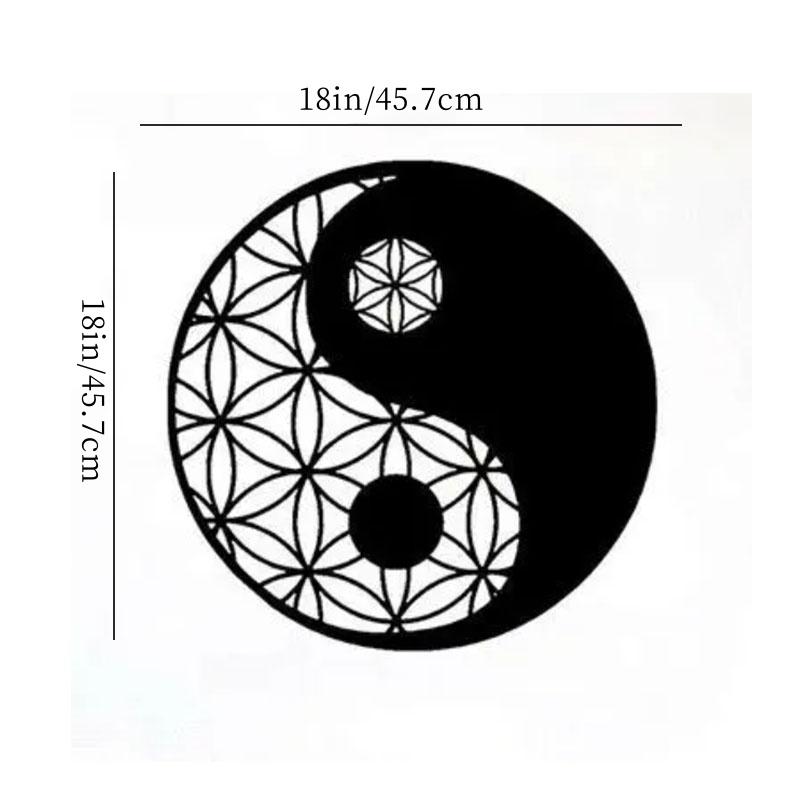 

Настенное искусство из металла Инь-Ян – декор в виде священной геометрии, силуэт из железа для уникального акцента дома и современного настенного декора сливовый