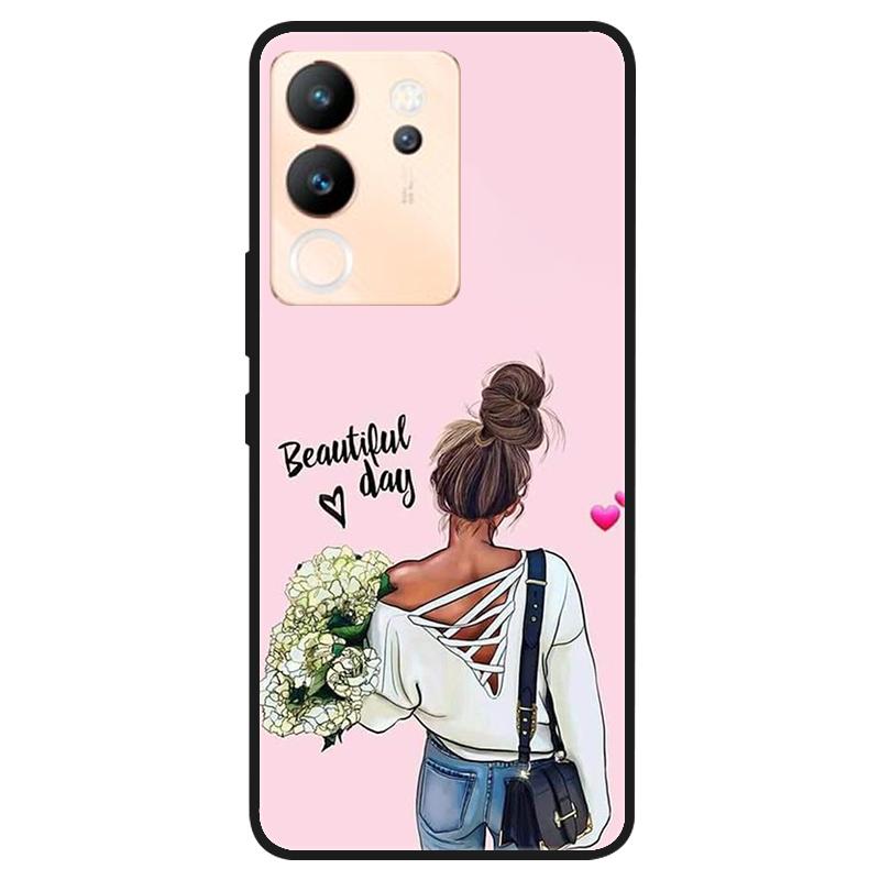 

Case For Vivo V30 Lite Case V2314 Cool Silicone Protective Cover for vivo V30 Lite 5G Bumper V30Lite Flower Fundas Black Coque Vivo V30 Lite 5G