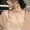 Damen-Unterhemd mit halbhohem Kragen, langen Ärmeln, transparentem Lochmuster-Mesh-Unterhemd, durchsichtigem Pullover-Top für den Alltag