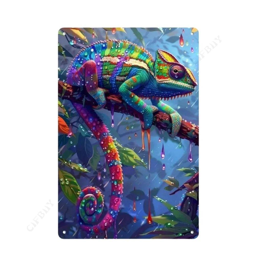 Vintage Animal Drawing Metal Tin Sign 2D Wall Art