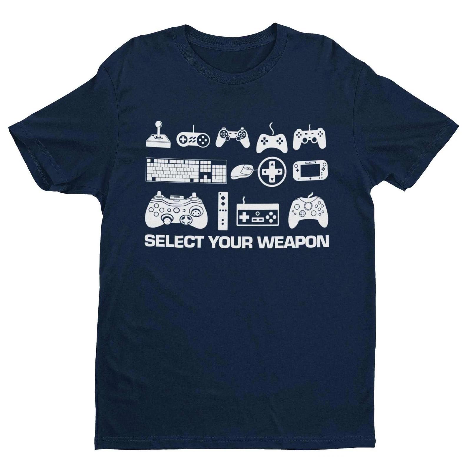 Select Your Weapon Retro Gaming Controllers T Shirt Gaming Classic Gift Idea Top 2XL