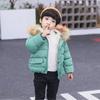 Winter Girls Down Jacket Korean Version of Infants and Young Children Children Plus Fleece Collar Hooded Down Padded Jacket Boys Padded Jacket