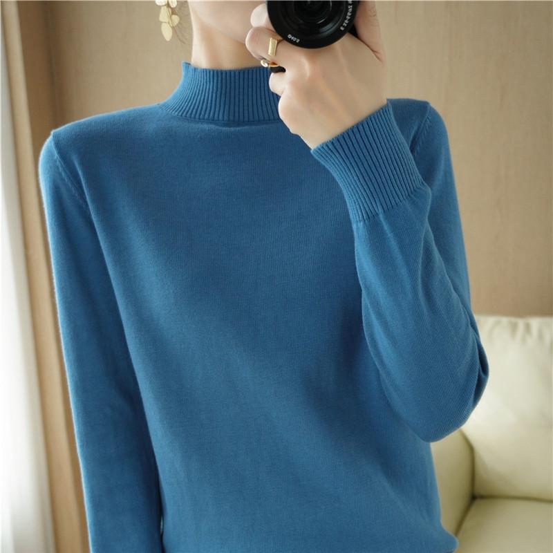 Damegenser MODERN NEW SAGA Vårullgensere Turtleneck strikket genser Høst Dame Jumper Strikket Topp