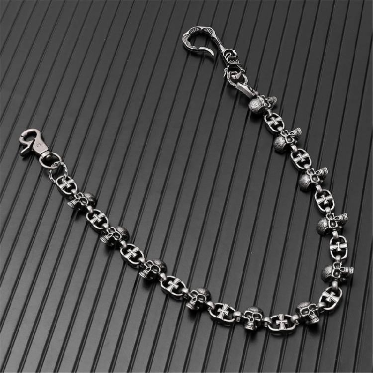 Catena da Cintura Teschio Gotico Accessorio Metallico Retrò Per Personalizzare Jeans Giubbotti Unico