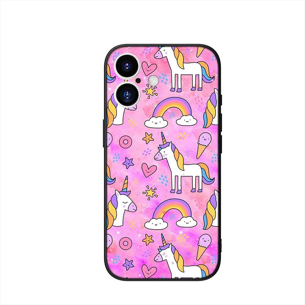 Cute Pink Unicorns Rainbow Cover Phone Case for Samsung Galaxy S25 S23 S22 S24 FE Ultra Plus A56 A05 A06 A15 A16 A57 S7 Edge