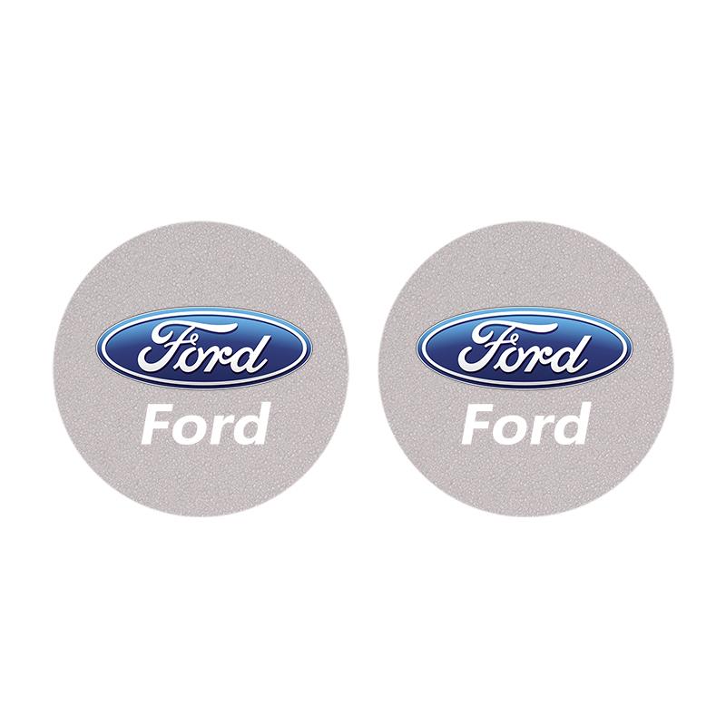 2Pcs Car Coaster Suede Mat Water Cup Anti-slip Pad Auto Interior For Ford Focus Fiesta Puma Ranger Kuga MK7 MAX F150 Mondeo