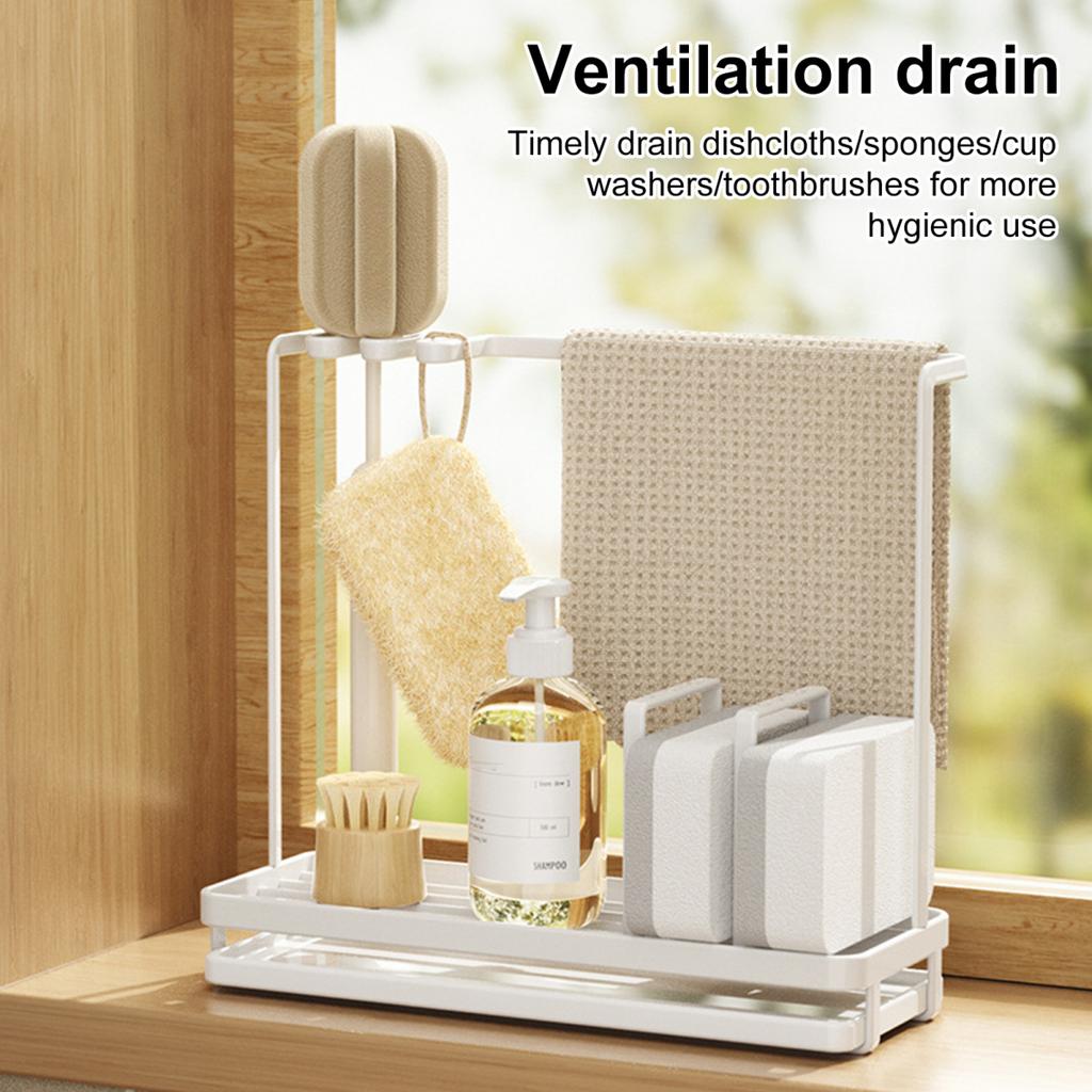 Yousheng Opbergrek Sponshouder Stevige constructie Sterke dragende keuken Slaapkamer Afwasmiddeldispenser met verwijderbare lade