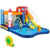 Inflatable Castle, 5-in-1, Slide, Splash Pool, Water Cannon, 550W Inflator, Carrying Bag