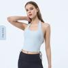 With Chest Pad Export Amoi Open Back Women's Drawstring Sports Vest Halterneck Running Top Yoga Workout Vest