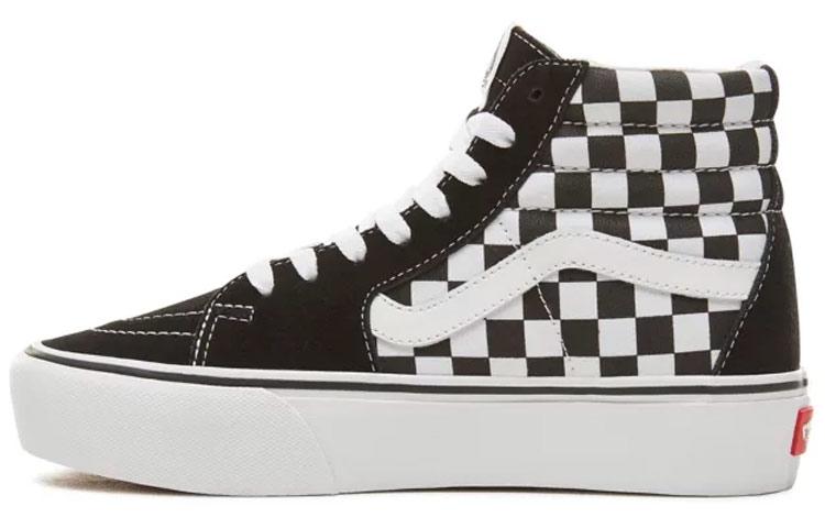 Sk8 Vans-Hi Platform 2.0 Checkerboard - Black White Women s VN0A3TKNQXH 34.5