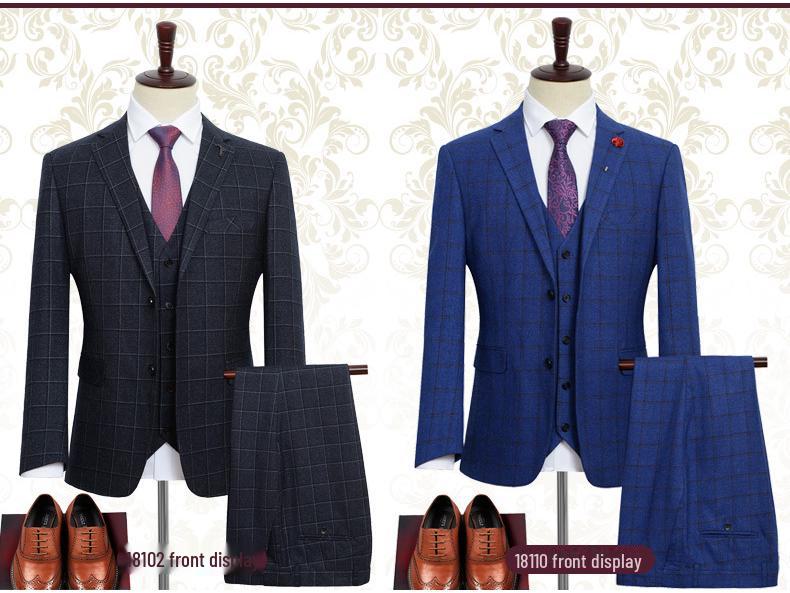 Men's Plus-Size Casual Business Suit - Autumn/Winter Korean Style