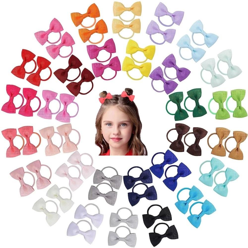 New 2 Inch Bow Hair Ribbon High Elasticity Rubber Band Elastic Hair Rubber Bands Styling Decoration Hair Gum for Baby Girls