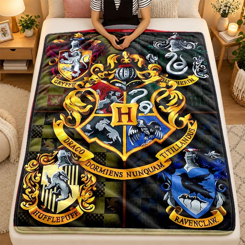 Flannel BlanketWizarding World Warm Soft Throw Blanket for Indoor Sofa Bed Living Room Use