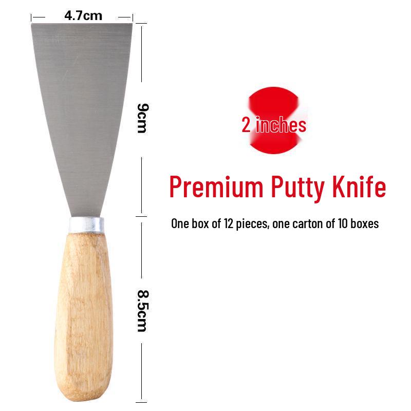 Stainless Steel Putty Knife with Wooden Handle for Scraping and Spreading